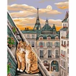 Kép 1/5 - Brushme számfestő készlet Cicaszerelem Párizsban 40 × 50 cm feszített vászon