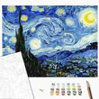 Kép 2/4 - Számfestő, számozott kifestő Van Gogh Csillagos éj 40 × 50 cm feszített vászon