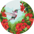 Kép 1/5 - Brushme számfestő készlet Virágos kolibri kör 30 cm