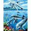 Kép 1/5 - Royal Langnickel számfestő készlet Delfinek 22 × 30 cm