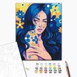 Kép 2/5 - Számfestő, számozott kifestő Indigó lány 40 × 50 cm feszített vászon Brushme