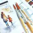 Kép 2/3 - Lukas akvarell kezdő ecsetkészlet Winter Set 3 darabos
