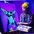 Kép 2/6 - Decola hobby akrilfesték fluoreszkáló kék, blue 20 ml