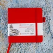 Kép 10/12 - Ladoga Academy Sketchbook piros vázlatfüzet 140 g 12 × 12 cm