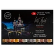 Kép 2/4 - White Nights Metál és pasztell 12 szilkés akvarellfesték készlet műanyag dobozos