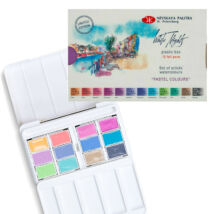 White Nights akvarellfesték készlet 12 darabos Pastell szett elölről dobozos
