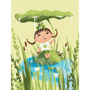 Számfestő, számozott kifestő A tó tündére 30 × 40 cm feszített vászon