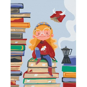 Számfestő, számozott kifestő Könyvtündér 30 × 40 cm feszített vászon