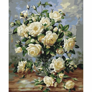 Brushme számfestő készlet Krém csokor 40 × 50 cm feszített vászon