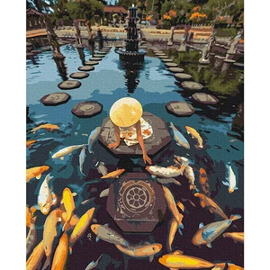 Számfestő, számozott kifestő készlet Nyár Ázsiában 40 × 50 cm feszített vászon