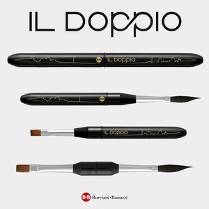 Borciani kétvégű utazó akvarellecset Il Doppio No2