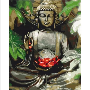 Számfestő, számozott kifestő Balli Buddha 40 × 50 cm feszített vászon Brushme