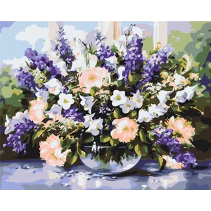 Számfestő, számozott kifestő Pasztell csokor 40 × 50 cm feszített vászon Brushme