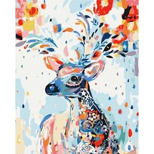 Számfestő, számozott kifestő szarvas 40 × 50 cm feszített vászon Brushme