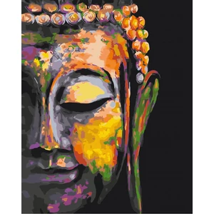 Számfestő, számozott kifestő Színes Buddha 40 × 50 cm feszített vászon Brushme