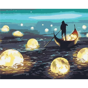 Számfestő, számozott kifestő Holdséta 40 × 50 cm feszített vászon Brushme