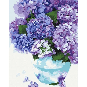 Számfestő, számozott kifestő Hortenzia vázában 40 × 50 cm feszített vászon