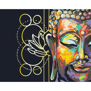 Számfestő, számozott kifestő Buddha szimbolizmus 40 × 50 cm feszített vászon
