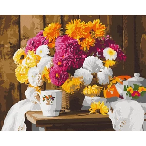 Számfestő, számozott kifestő Kellemes teázás 40 × 50 cm feszített vászon Brushme