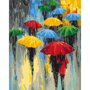 Számfestő, számozott kifestő Esős hangulat 40 × 50 cm feszített vászon Brushme