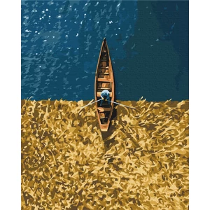 Számfestő, számozott kifestő Svityaz tó 40 × 50 cm feszített vászon Brushme
