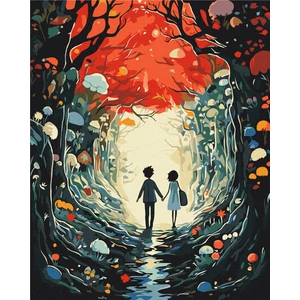 Számfestő, számozott kifestő Tündérmese 40 × 50 cm feszített vászon Brushme