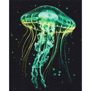 Számfestő, számozott kifestő Csillogó medúza 40 × 50 cm feszített vászon Brushme