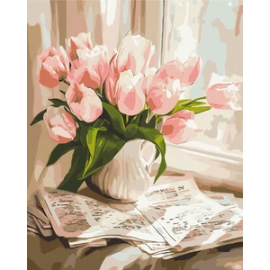 Számfestő, számozott kifestő Reggeli gyengédség 40 × 50 cm feszített vászon