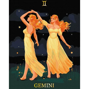 Számfestő, számozott kifestő Ikrek ragyogása 40 × 50 cm feszített vászon Brushme