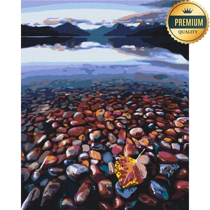 Számfestő, számozott kifestő Kavicsos part 40 × 50 cm feszített vászon Brushme