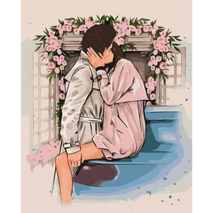 Számfestő, számozott kifestő Ölelés 40 × 50 cm feszített vászon Brushme