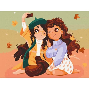 Számfestő, számozott kifestő Barátnők 30 × 40 cm feszített vászon Brushme