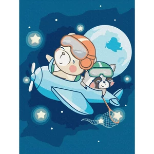 Számfestő, számozott kifestő Csillagok között 30 × 40 cm feszített vászon