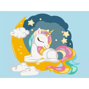 Számfestő, számozott kifestő Szelíd Unikornis 30 × 40 cm feszített vászon