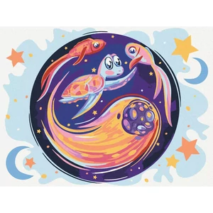 Számfestő, számozott kifestő Vízi világ 30 × 40 cm feszített vászon