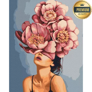 Számfestő, számozott kifestő Lány Pünkösdi Rózsákban 40 × 50 cm feszített vászon