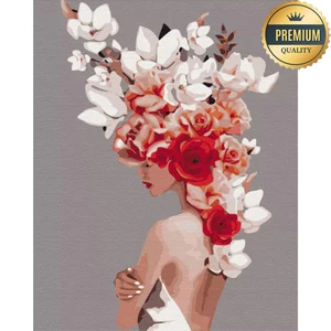 Számfestő, számozott kifestő Virág tiara 40 × 50 cm feszített vászon Brushme