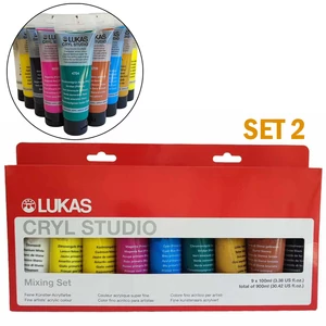 Lukas Cryl Studio akrilfesték készlet 9 × 100 ml set 2