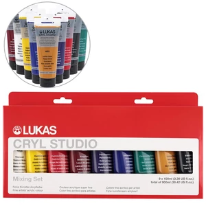 Lukas Cryl Studio akrilfesték készlet 9 × 100 ml set 1