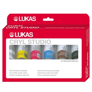 Lukas Cryl Studio művész akrilfesték készlet dobozban 6 db 75 ml-es