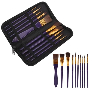 Meeden akvarell ecsetkészlet, 10 darabos, ecsettartóban, szintetikus