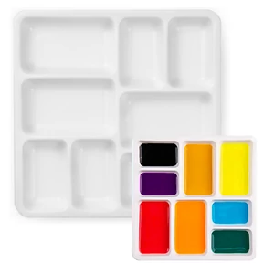 Meeden porcelán paletta szögletes nagyméretű, 8 rekeszes