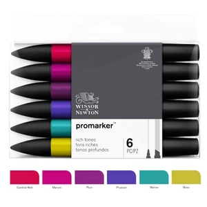 Promarker Winsor&Newton 6 db-os gazdag, mély árnyalatú (rich) filctoll készlet Promarker Winsor&Newton 6 db-os gazdag, mély árnyalatú (rich) filctoll készlet
