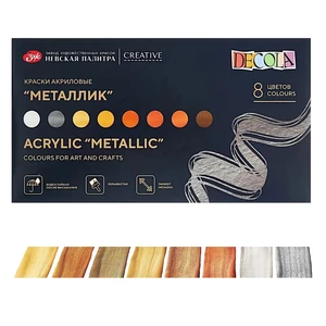 Decola hobby akrilfesték készlet metál színek 8 × 18 ml