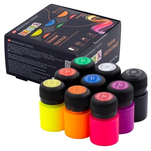 Decola textilfesték készlet, neon színek 9 × 20 ml