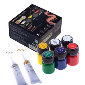 Decola textilfesték, hígító, metál kontúr festék készlet 5+1+2 darabos