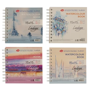 Ladoga Academy akvarelltömb spirálos 15 × 15 cm 40 lap