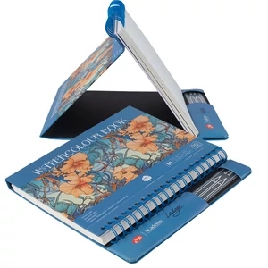 Ladoga Academy spirálos akvarellkönyv 300 g 100% pamut, kék