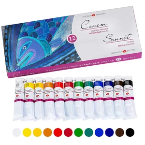 Sonnet akrilfesték készlet 12 × 10 ml-es Nevskaya Palitra St. Petersburg