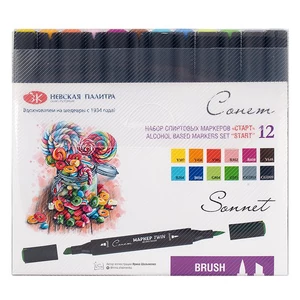 Sonnet brush ecsetfilc 12 darabos Start készlet kétvégű alkoholos